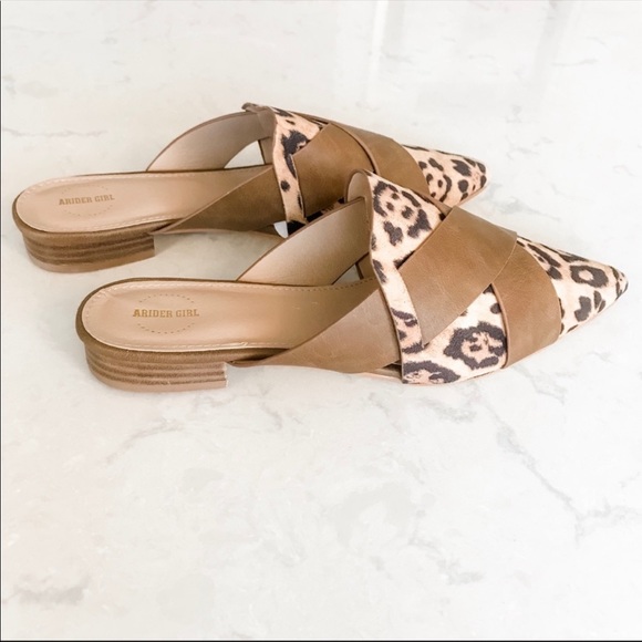 Matisse Jackyln Madewell Dolce Vita Tan Leopard Mule Slip on Flats Sz 8.5 - Picture 5 of 7